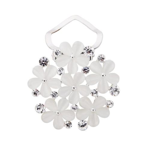 alliage de zinc Boucle de foulard, avec perle de plastique, Placage, styles différents pour le choix & pour femme & avec strass, scarf buckle length 40-45mm, Vendu par PC[