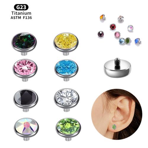 Alliage de titane Piercing boucle d'oreille résultats, DIY & unisexe & normes différentes pour le choix & avec strass, plus de couleurs à choisir, Vendu par PC