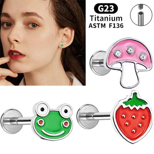 Alliage de titane piercing oreille, avec Alliage de cuivre, poli, unisexe & normes différentes pour le choix & modèles différents pour le choix & émail, Vendu par PC