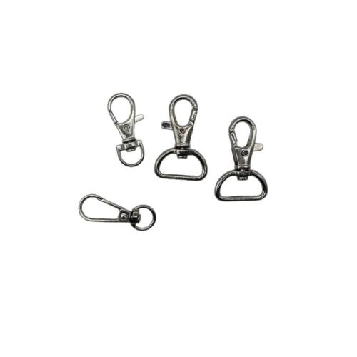 Fermoir mousqueton en alliage de zinc, Placage de couleur d'or, DIY, argent Vendu par sac[