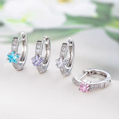 Boucles d'oreilles en laiton zircon cubique pavent, Placage, bijoux de mode & pavé de micro zircon, plus de couleurs à choisir, Vendu par PC[