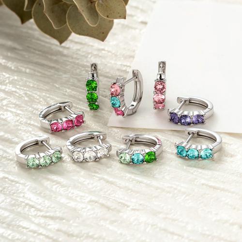 Boucles d'oreilles en laiton zircon cubique pavent, Placage, bijoux de mode & pavé de micro zircon, plus de couleurs à choisir, Vendu par PC[