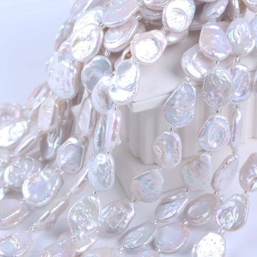 Perles nacres baroques de culture d'eau douce , perle d'eau douce cultivée, DIY, blanc, 15-17mm cm, Vendu par brin