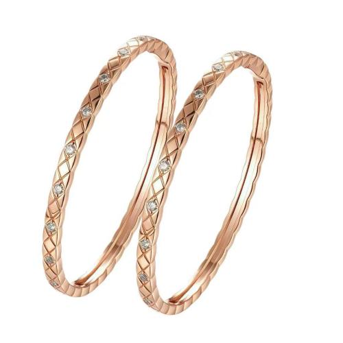 Stainless Steel Bangle, 304 Stainless Steel, plated, fashion jewelry & Unisex & with rhinestone Inner diameter :60mm 