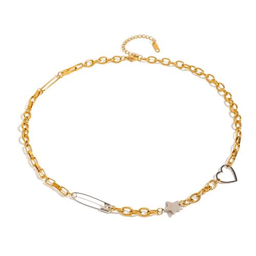 ステンレス鋼のジュエリーネックレス, 304ステンレススチール, メッキ, 女性用 & 二色 & くり抜き, 売り手 パソコン