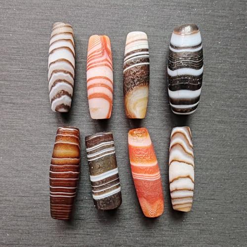 Natural Tibetan Agate Dzi Beads, DIY & no hole 