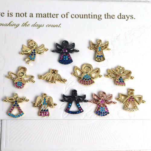 Цирконий Микро вымощает Латунный разъем, Латунь, Другое покрытие, DIY & инкрустированное микро кубического циркония, Много цветов для выбора, продается PC