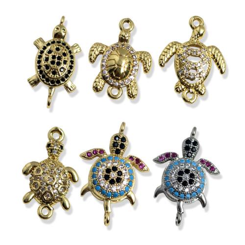 Цирконий Микро вымощает Латунный разъем, Латунь, Черепаха, Другое покрытие, DIY & инкрустированное микро кубического циркония, Много цветов для выбора, продается PC