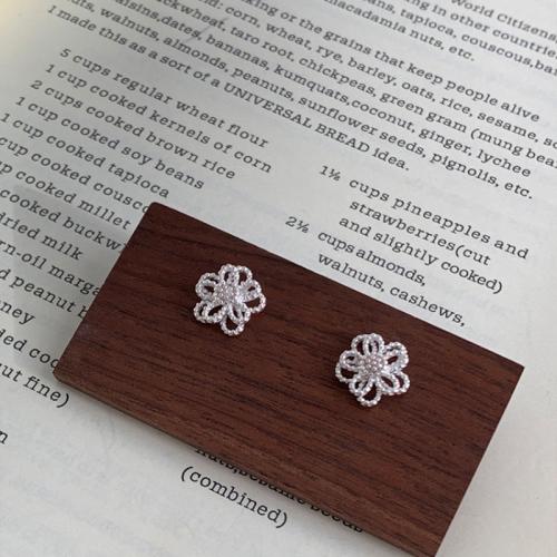 Латуни Стад Серьги, Латунь, Форма цветка, Другое покрытие, ювелирные изделия моды, Много цветов для выбора продается Пара