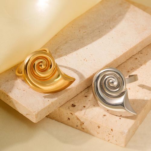 Bague en acier inoxydable, Acier inoxydable 304, conque, Placage sous vide, bijoux de mode & pour femme, plus de couleurs à choisir, Vendu par PC