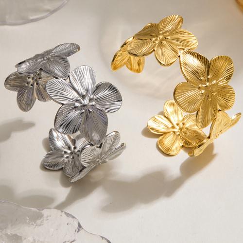 Bracelet en acier inoxydable, Acier inoxydable 304, fleur, Placage, bijoux de mode & pour femme, plus de couleurs à choisir, Vendu par PC