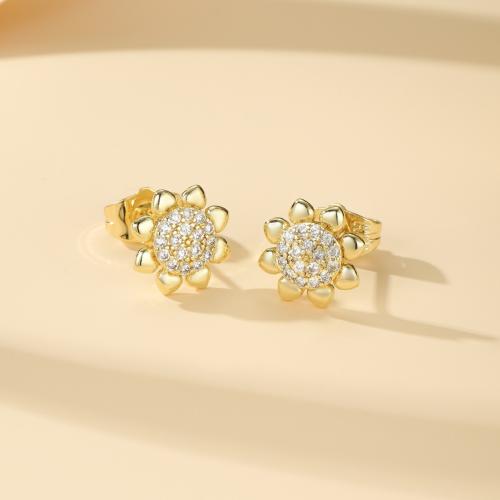 Boucles d'oreilles en laiton zircon cubique pavent, Placage, bijoux de mode & pavé de micro zircon, plus de couleurs à choisir Vendu par paire[