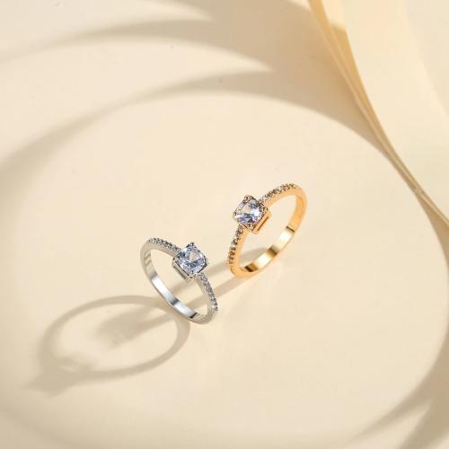 Цирконий Micro Pave Латунь палец кольцо, Другое покрытие, ювелирные изделия моды & инкрустированное микро кубического циркония, Много цветов для выбора продается PC