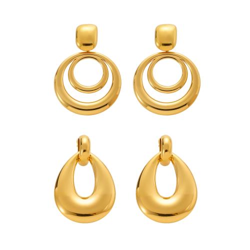 Boucle d'oreille goutte inox, Acier inoxydable 304, Placage, styles différents pour le choix & pour femme & creux, plus de couleurs à choisir, Vendu par paire