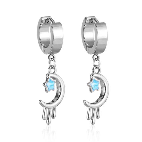 Huggie Hoopドロップイヤリング, 304ステンレススチール, 洗練されました。, ユニセックス & エナメル & くり抜き, オリジナルカラー, 売り手 ペア