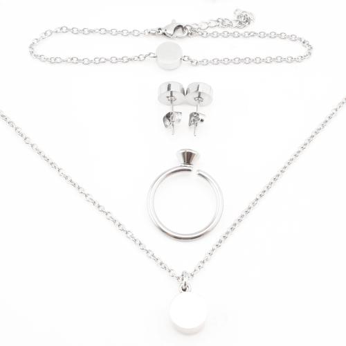 Parures de bijoux en acier inoxydable, Acier inoxydable 304, bijoux de mode & styles différents pour le choix & pour femme, couleur originale, Vendu par PC