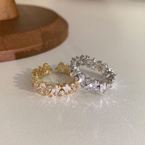 Цирконий Micro Pave Латунь палец кольцо, Другое покрытие, ювелирные изделия моды & инкрустированное микро кубического циркония, Много цветов для выбора продается PC