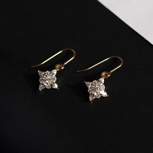 Boucles d'oreilles en laiton zircon cubique pavent, Placage, bijoux de mode & pavé de micro zircon, plus de couleurs à choisir Vendu par paire[