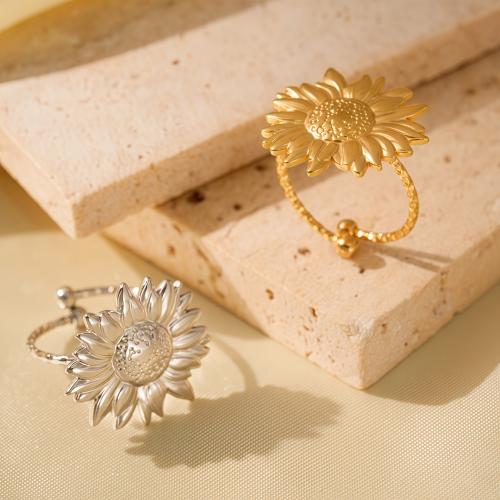 Bague en acier inoxydable, Acier inoxydable 304, margueritepâquerette, Placage, bijoux de mode & pour femme, plus de couleurs à choisir, Vendu par PC