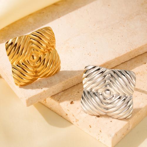 Bague en acier inoxydable, Acier inoxydable 304, fleur, Placage, bijoux de mode & pour femme, plus de couleurs à choisir, Vendu par PC