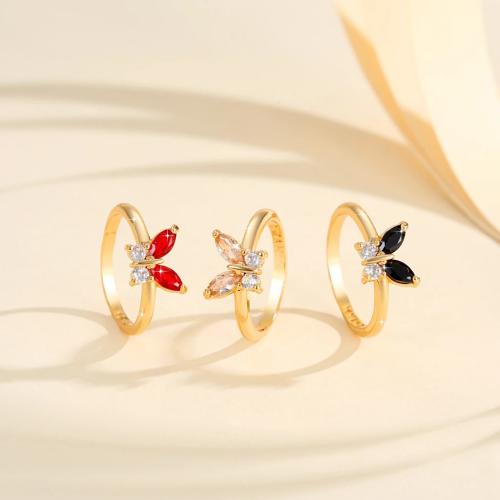 Цирконий Micro Pave Латунь палец кольцо, Другое покрытие, ювелирные изделия моды & инкрустированное микро кубического циркония, Много цветов для выбора продается PC