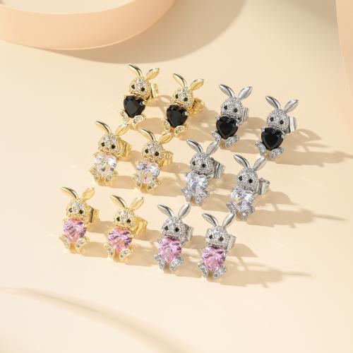 Boucles d'oreilles en laiton zircon cubique pavent, Placage, bijoux de mode & pavé de micro zircon, plus de couleurs à choisir, Vendu par paire[