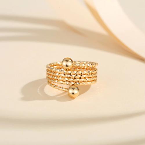 Messing Fingerring, plattiert, Modeschmuck, goldfarben, verkauft von PC