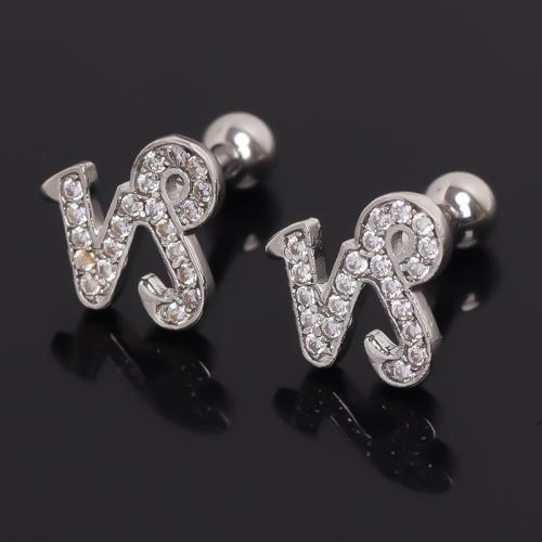 Bijoux de piercing d'oreille en acier inoxydable, Acier inoxydable 304, Placage de couleur d'or, bijoux de mode & avec strass, argent, Vendu par PC