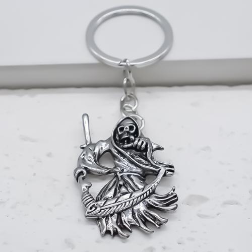 bijoux de porte-clés en Alliage de zinc, Placage de couleur d'or, bijoux de mode, argent, Vendu par PC