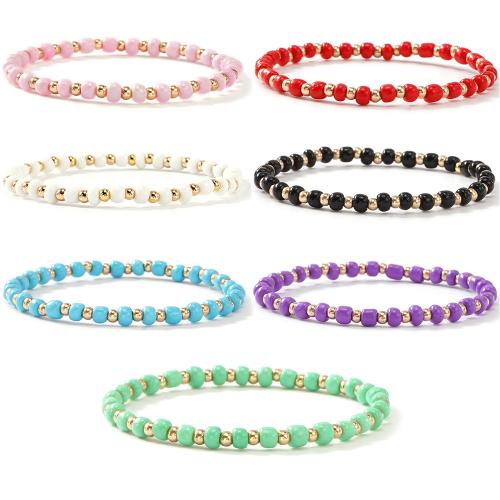 Glasperlen Armbänder Schmuck, Glas, mit Zinklegierung, goldfarben plattiert, Modeschmuck, keine, verkauft von PC[