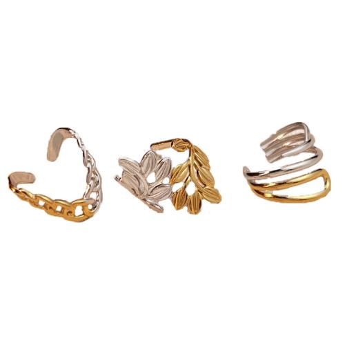 Bague en acier inoxydable, Acier inoxydable 304, Placage, styles différents pour le choix & pour femme & deux tons & creux, Vendu par PC