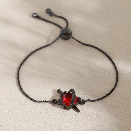 laiton bracelet, avec zircon cubique, Placage, Halloween Design & pour femme, noir métalllique, Vendu par PC