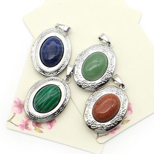 pendentif en alliage zinc à gemme , alliage de zinc, avec Pierre naturelle & fer, Placage de couleur argentée, DIY, plus de couleurs à choisir Vendu par PC