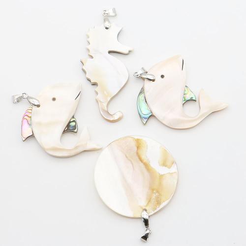 Ormeau coquille pendentifs, avec fer, animal, Placage de couleur argentée, DIY, plus de couleurs à choisir, Vendu par PC