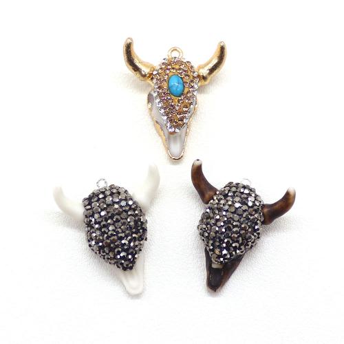 Zink Legierung Strass Anhänger, Harz, mit Naturstein & Zinklegierung, plattiert, DIY & mit Strass, keine, 24x30mm, verkauft von PC