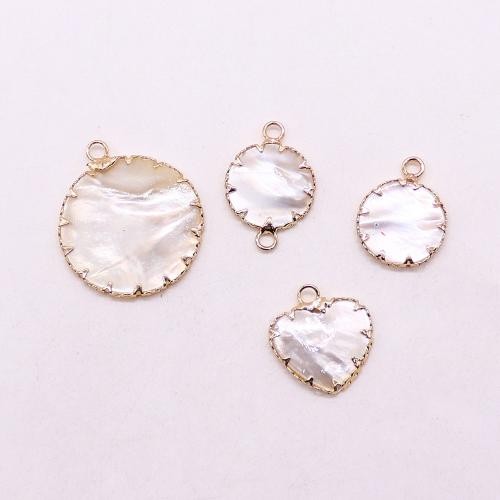 Zink Legierung Muschel Anhänger, Weiße Lippenschale, mit Zinklegierung, goldfarben plattiert, DIY, keine, verkauft von PC