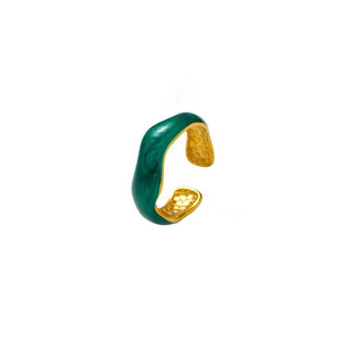 Émail Bague en Acier inoxydable , Acier inoxydable 304, Placage sous vide, bijoux de mode & pour femme & émail, plus de couleurs à choisir, Vendu par PC