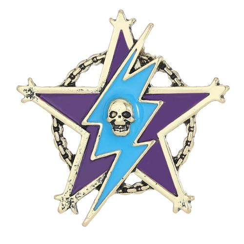 Broche émail, alliage de zinc, étoile, Placage, unisexe & creux, Vendu par PC