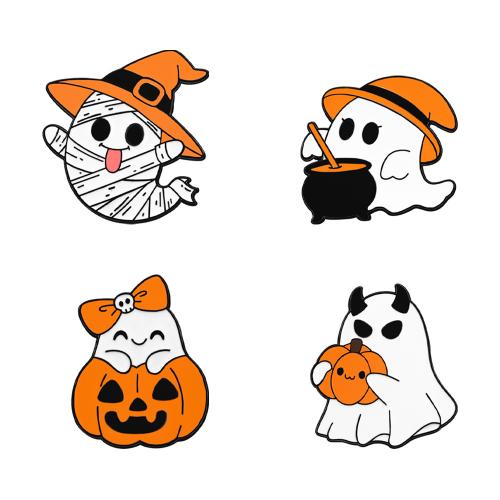 Хэллоуин Брошь, цинковый сплав, Другое покрытие, Хэллоуин дизайн & Мужская & разные стили для выбора & эмаль, черный, продается PC[