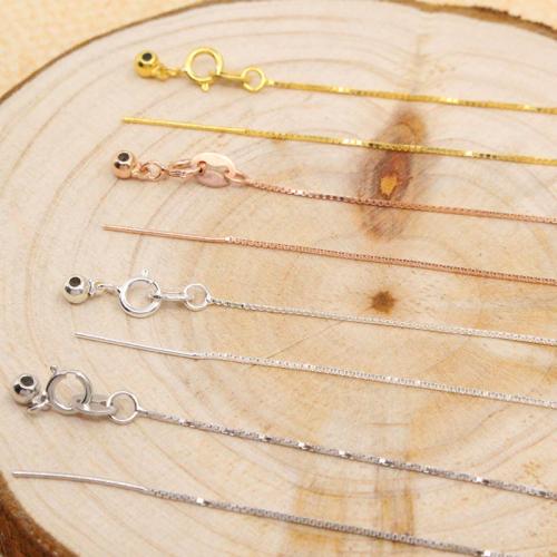 Collier en argent sterling chaîne, Argent sterling 925, DIY & normes différentes pour le choix & chaîne de boîte, plus de couleurs à choisir, Vendu par PC
