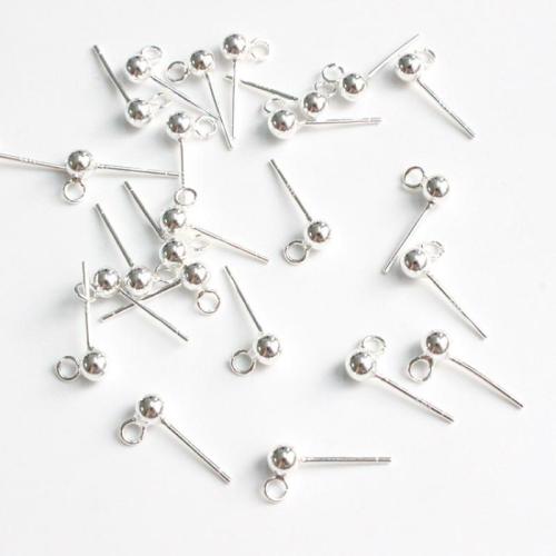 Pendiente de aguja de plata del rey, Plata de ley 925, Bricolaje & diverso tamaño para la opción, más colores para la opción, Vendido por Par[