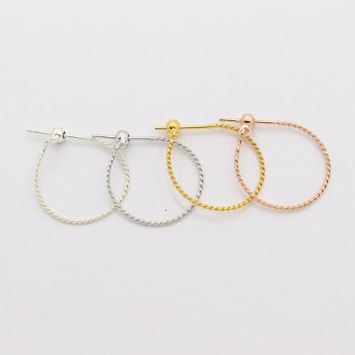 スターリング シルバー フープ イヤリング コンポーネント, 925スターリングシルバー, DIY & 異なるサイズの選択, 無色, 売り手 ペア