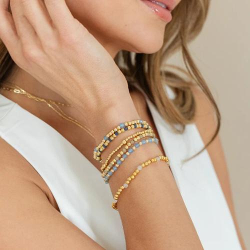 Bracelets en pierres précieuses, alliage de zinc, avec Pierre naturelle, Placage de couleur d'or, bijoux de mode, plus de couleurs à choisir, Vendu par PC