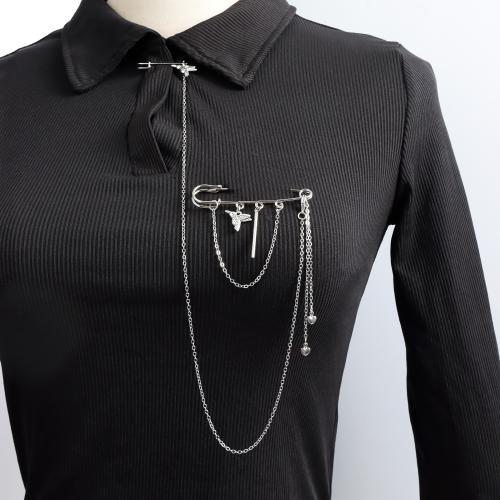 Zinc Alloy Jewelry Brooch, gold color plated, fashion jewelry, silver color 