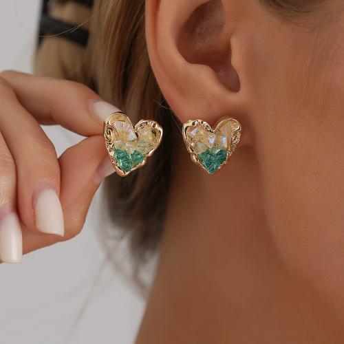 Crystal Drop Earring, Zinc Alloy, with Crystal, gold color plated, fashion jewelry 
