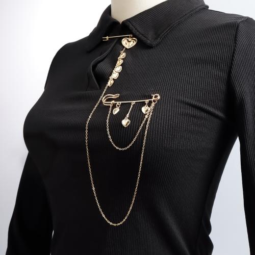 Zinc Alloy Jewelry Brooch, gold color plated, fashion jewelry, golden 