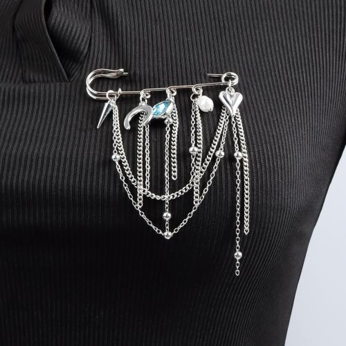 Kunststoff-Perlen-Brosche, Zinklegierung, mit Kunststoff Perlen, goldfarben plattiert, Modeschmuck & mit Strass, keine, verkauft von PC