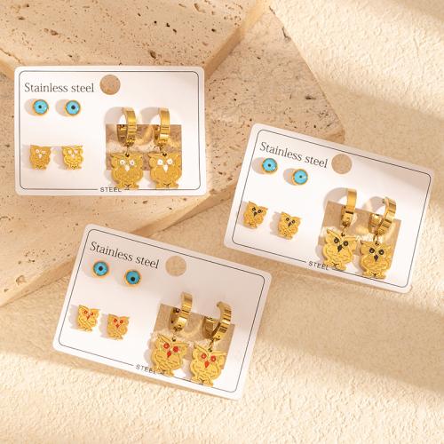 Boucle d'oreille goutte inox, Acier inoxydable 304, Boucle d’oreille stud & boucle d'oreille, Placage de couleur d'or, bijoux de mode & émail, plus de couleurs à choisir, Vendu par fixé