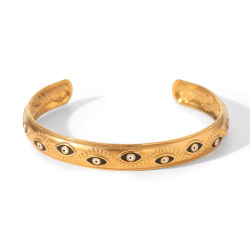 Bracelet en acier inoxydable, Acier inoxydable 304, Placage, styles différents pour le choix & pour femme & émail, doré, Vendu par PC