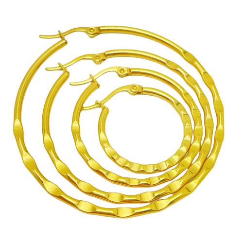 Boucle d'oreille en acier inoxydable Dangle, Acier inoxydable 304, Placage, bijoux de mode & normes différentes pour le choix & pour femme, doré, Vendu par paire